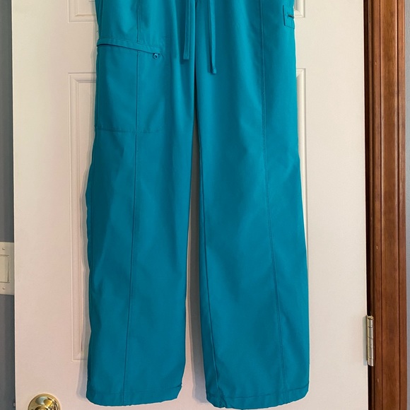 Infinity by Cherokee Turquoise Scrub Pant Size Petite Small - Picture 2 of 7